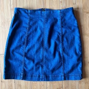 Free People Modern Femme Mini Skirt Size 8 Blue Denim